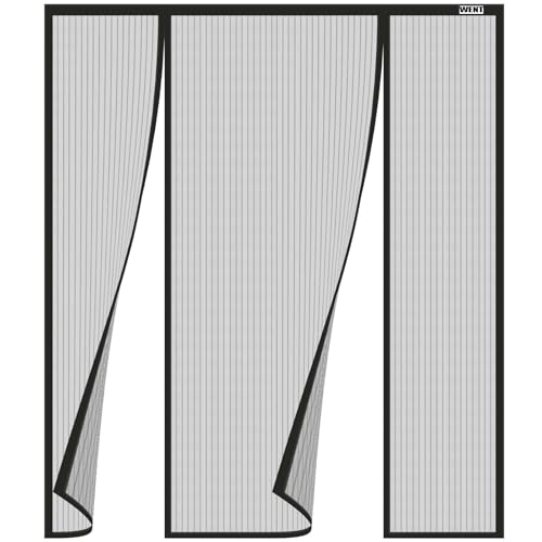 Magnetic Fly Screen Door, Hundreds of Sizes, Anti Mosquito Mesh Curtain with Powerful Magnets, Insect Protection Door, Black Strips