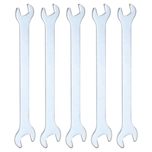 sourcing map 5pcs Double Open End Thin Wrench 5.5mm x 7mm Metric Super Thin Small Flat Head Wrench Galvanizing Open Ended Spanner for Automotive Repair Furniture Assembly