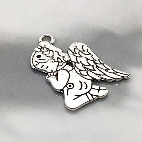 Artibetter 50pcs Angel Pendant Charms Antique Silver Angel Fairy Charms Alloy Angel Charm Craft Supplies for Jewelry Making DIY Bracelet Necklace Pendants