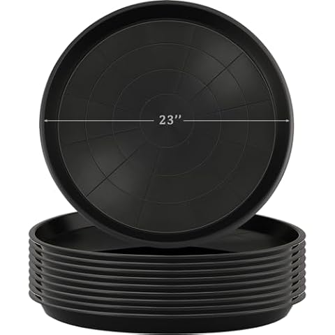 Eccliy 10 Packs Plastic Large Plant Saucer Heavy Duty Planter Saucers Jumbo Plant Pot Saucers Plastic Water Trays for Indoors and Outdoors Flower Plant Plant Drip (23 Inch) Cover