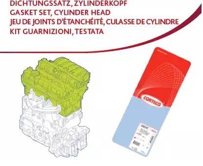 Corteco 418709P Jeu de joints d'étanchéité, culasse de cylindre | Compatible avec: CITROËN BERLINGO / BERLINGO FIRST Großraumlimousine (MF_, GJK_, GFK_