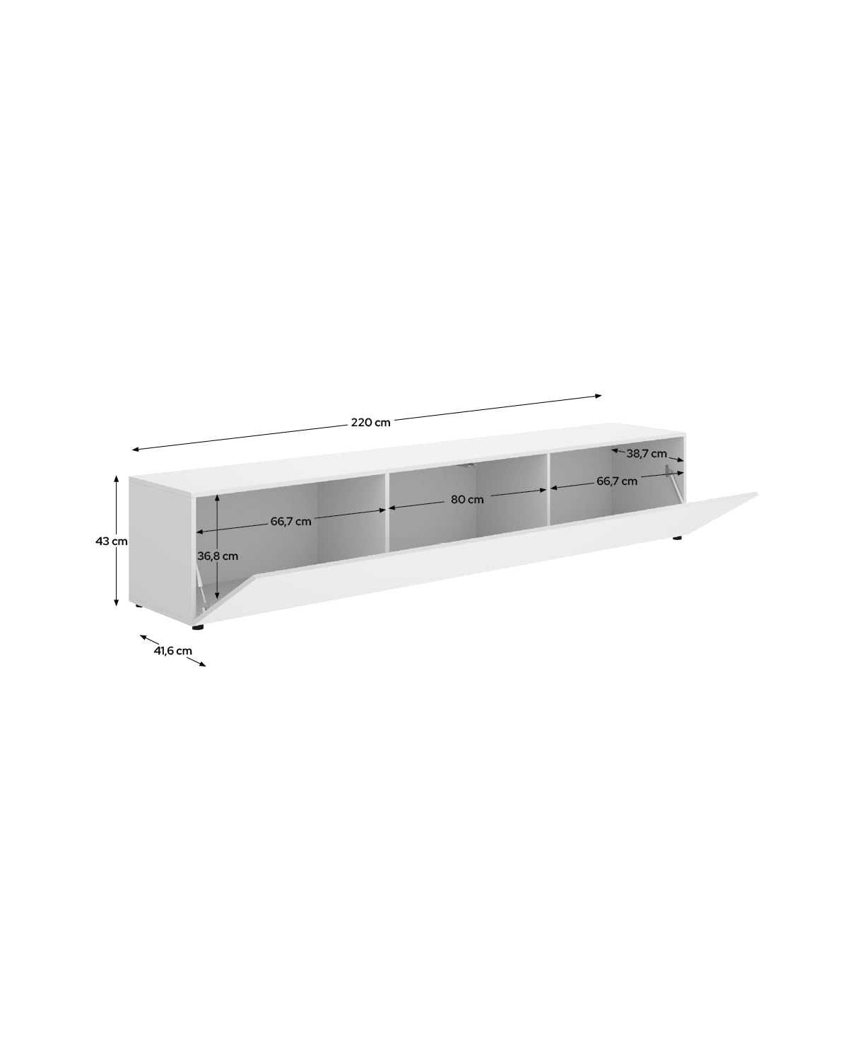 DEKIT Grupo RIMOBEL-NOKA Mueble BAJO TV 220 cm