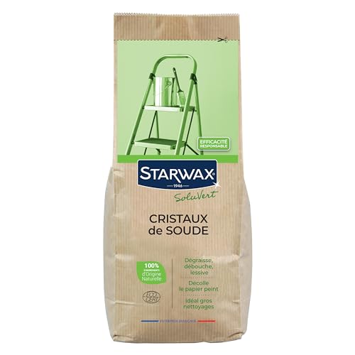 STARWAX SOLUVERT - Cristales de Sosa - Alta concentración - Desengrasa, desatasca las tuberías y despega el papel pintado - 100% de origen natural - 1kg