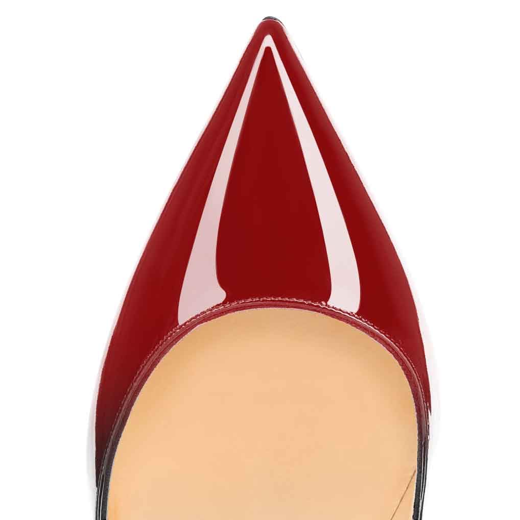 Elashe - Femmes - Stiletto Sexy - Classic Talon Haut- Cuir Vernis Brillant synthétique - Talon Aiguille 12CM - Grande Taille - Bout Pointu fermé
