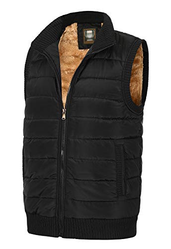 Image of Spanye Men's Casual Vest Padded Puffer Jacket Vests Stand Collar Plus Size Warm Sleeveless Coat