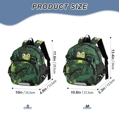Kid's Backpack for Boys & Girls Toddler Bag Frog Pattern Backpack with Safety Leash2