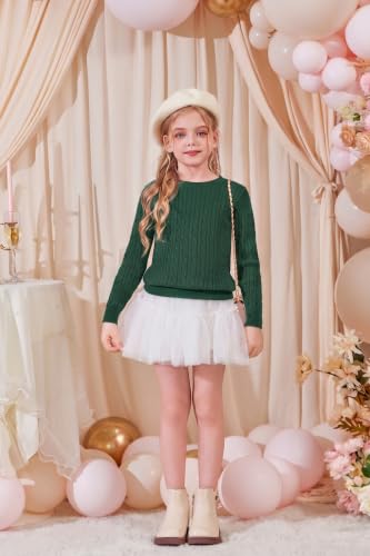 Image of Arshiner Girls Sweaters Long Sleeve Crew Neck Pullover Sweater Jumper Tops