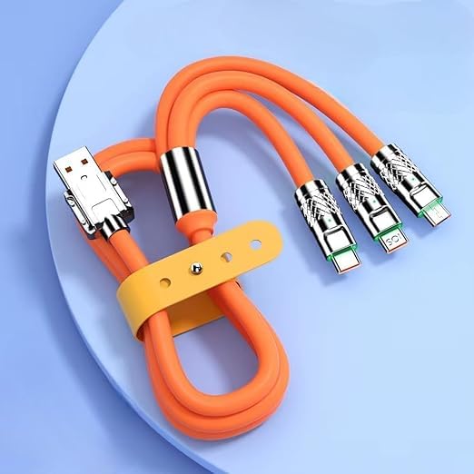 WeFly 120Watt 3 in 1 Charger Cable Portable Retractable Fast Charging Cable For All Smartphone And Multi-Function Use (Round Cable - Random Colour) (B0DC74K4TL) Amazon Price History, Amazon Price Tracker