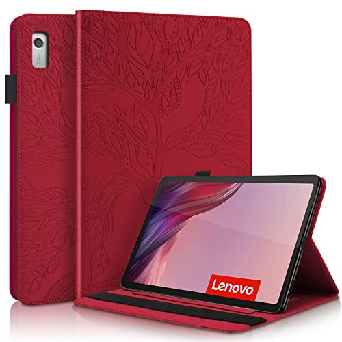 Succtopy Case for Lenovo Tab M9 HD 9 Inch 2023 TB-310FU Folio Flip Wallet PU Leather Cover with Pen Holder Protective Tablet Case with Stand Function for Lenovo Tab M9 HD 2023 Red