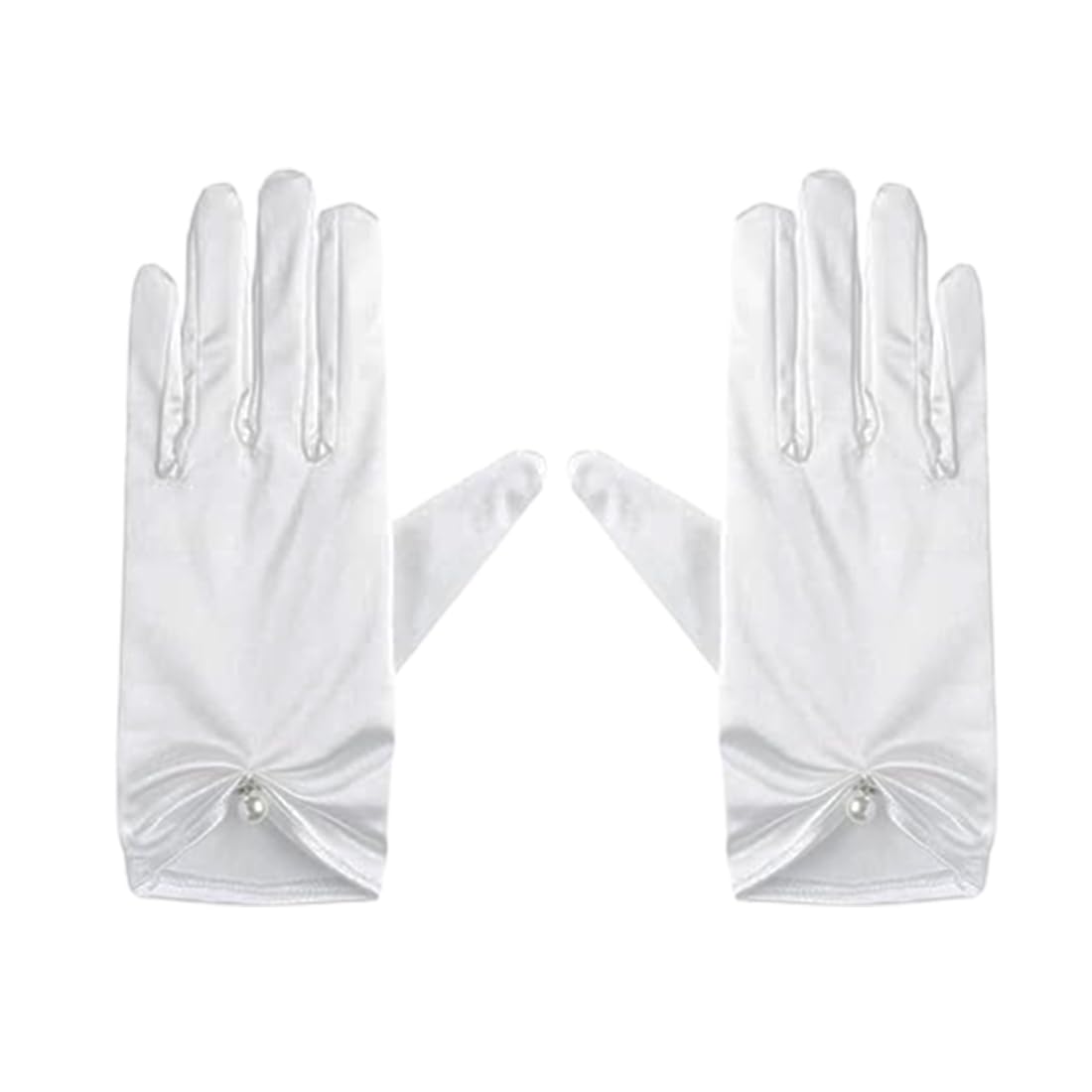 TSUWNO Guantes cortos de encaje floral para novia, elegantes y cómodos para bodas, óperas, fiestas y bailes nupciales en verano. Guantes elásticos para todo tipo de eventos y cócteles.