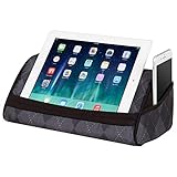 LapGear Designer Tablet Pillow Stand with Phone Pocket - Gray Argyle - Fits Most Tablet Devices - Style No. 35538