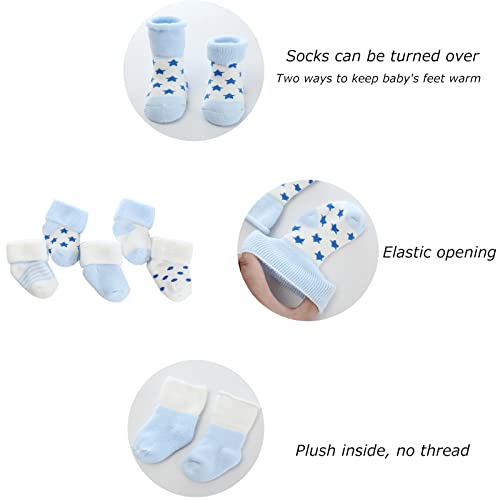 Mamimaka Unisex Baby Terry Socks 5-Pack For Baby Boy And Girl 0-12 Months Warm Cotton Socks #TOP1