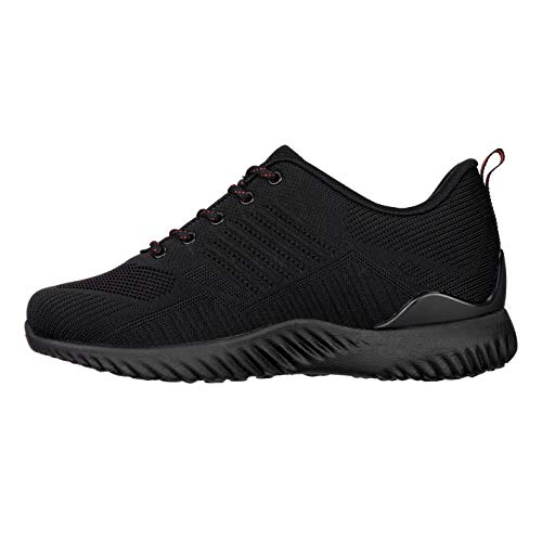 CALTO Men's Invisible Height Increasing Elevator Shoes - Black/Red Ultra Lightweight Sporty Sneakers - 2.6 Inches Taller - Q211 - Size 10.5 D(M) US3