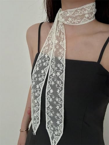 Women's Lace Sheer Mesh Scarves Lightweight Fashion Neck Scarfs Shawl Fashion Accessories4