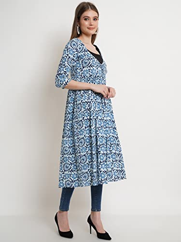 Image of COTLAND Fashions Jaipuri Cotton Printed Black Shrug /Jacket /Cape for Women