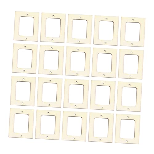 PRETYZOOM Educational Crafts Diy Wooden Photo Frames 20pcs Set Decorative Frames for Home Wall Hanging or Tabletop Handmade Accessories