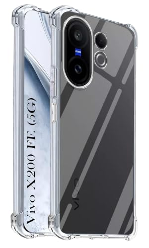 Image of Jkobi Shockproof Crystal-Clear Back Cover for Vivo X200 FE (Anti Yellow Case | Drop & Camera Protection | Hard Polycarbonate)