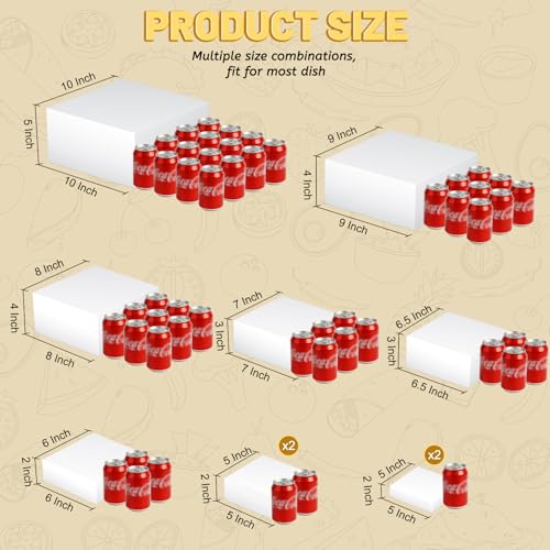 Image of 10 Pcs Acrylic Buffet Risers, Table Food Display Stands for Dessert Cupcake