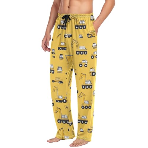 Cute Construction Machinery Truck Pajama Pants Excavator Car Men's Pajama Bottoms Lounge Sleepwear PJs Sleep Pants XL4