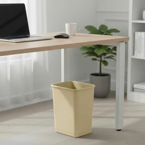 Image of Superio 4.5 Gallon Plastic Trash Can, Waste Bin for Home, Kitchen, Office, Bedroom, Bathroom- 18 Qt (2, Beige)