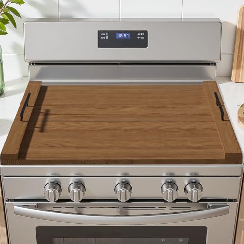 TIRYIUOU Gas Stove Top Cover: Wooden 30 * 22 inches...