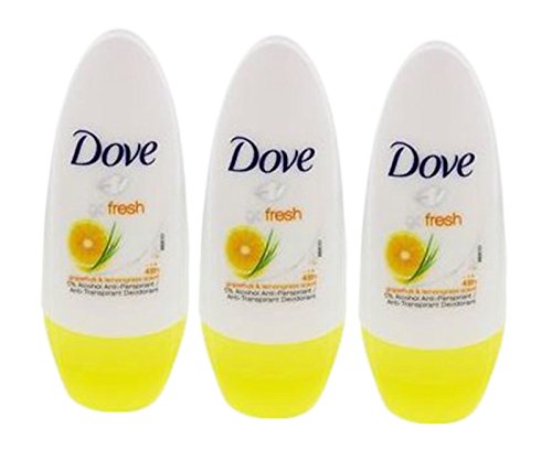 Set of 3 Dove Go Fresh Grapefruit Lemongrass Anti-perspirant Deodorant Roll-On 50 Ml