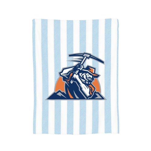 XRPUONG UTEP Miners Fleece Blanket Very Soft Microfiber Flannel Blanket for Couch Warm and Cozy