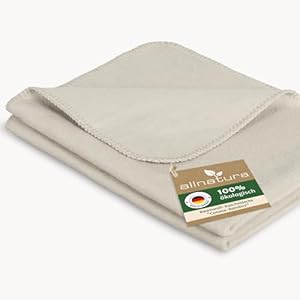 allnatura COTONA-Bambini Kinder-Kuscheldecke Beige 100x150 cm
