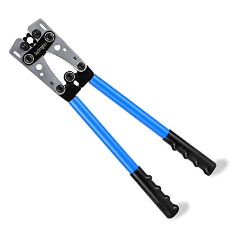 HX-50B Battery Cable Lug Crimping Tools Hand Electrician Pliers for Crimping Wire Cable from 6-50mm²(AWG 8-1/0) with Thickened and Reinforced the Metal Plate (HX50B single crimper) Cover