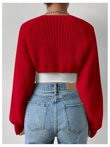 Image of Verdusa Women's Y2k Cropped Cardigan Sweaters Lightweight Knit Open Front Bolero Shrugs Spring Fall Outfits