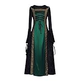 CosplayDiy Women's Medieval Renaissance Retro Gown Cosplay Costume Dress M Green