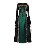 CosplayDiy Women's Medieval Renaissance Retro Gown Cosplay Costume Dress XL Green