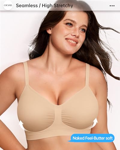 OEAK Bralettes for Women No Padding Comfortable Wireless Bras Seamless Bralette No Underwire Bra Cute Everyday Tshirt Bras3