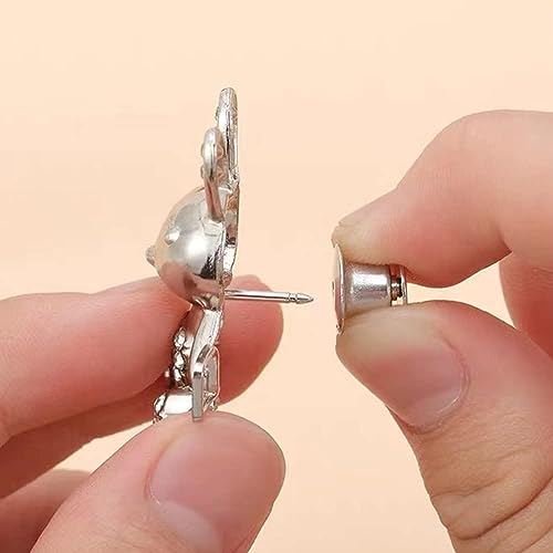 Image of HEAVY DRIVER 2pcs Cute Rabbit Button Pins for Jeans Adjustable Bunny Button Pins Waist Buckle for Loose Jeans Pants, Detachable Buttons for Jeans Waist Buckle No Need Sewing Waist Tightener Clip (Rabbit Silver)