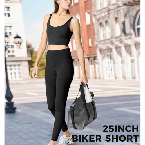2 Pack Leggings for Women with Pockets Gym Butt Lifting High Waisted Yoga Compression Pants Athletic Running Workout Leggings, Black, Small - Image 3