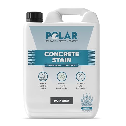 Polar Dark Grey Concrete Stain - 5 Litres - Durable,