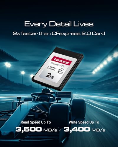 Image of Transcend CFexpress830 Memory Card 512GB, Up to 3500MB /s, 4K8K Video Capture for Canon EOS /Nikon /Panasonic /FUJIFILM /BlackmagicCINEMA, PCle Gen4x2 NVMe, CFexpress Type B, Filmmaker /Professional Creator