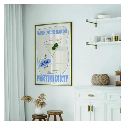 Cuadro sobre lienzo con poster de martini moderno: decoracion de pared para cocina 6
