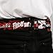 Friday the 13th Belt, Seatbelt Buckle Belt, Friday the 13th Jason Voorhies Mask Text Black Red White, 30 to 44 Inches