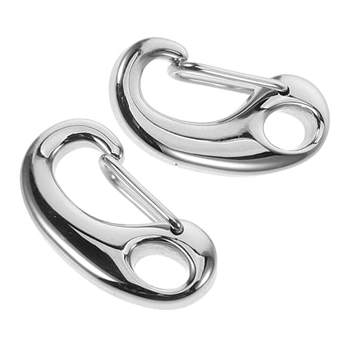 LIFKOME 2piezas Mosquetones Pequeños De Acero Inoxidable Pulido Cierres Langosta Duraderos Para Llaveros y Accesorios Clips De Resorte Multifunción Para Paracord y Collares