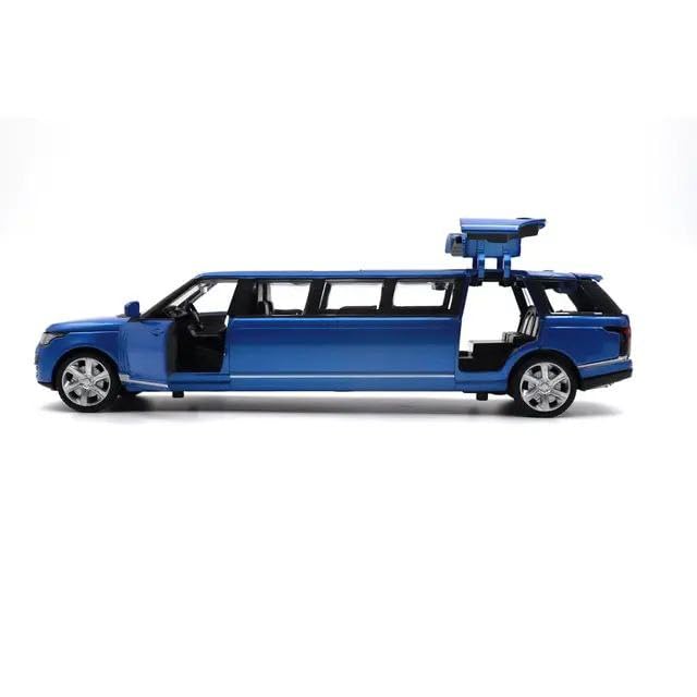 Image of FEXXA 1:32 Scale Long Range Rover Die-Cast Metal Car with Sport car Openable Doors Light and Sound,Pull Back Function Indoor Outdoor Toy for Kids (Blue)