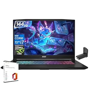 MSI Katana 17 Gaming Laptop, 17.3″ 144Hz Display, Intel 10-Cores i7-13620H, GeForce RTX 4060, 32GB DDR5, 1TB SSD, USB-Type C, Windows 11 Pro, with Microsoft Office License & Headphone Stand