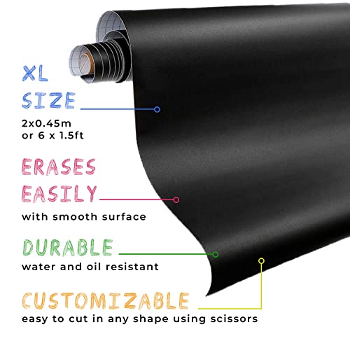 Walplus 200x45 cm Adesivi da Parete UK Lavagna
