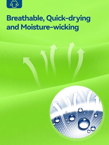 Youth Neon Shirts Dry Fit Long Sleeve Athletic T-Shirts Boys Girls UPF 50+ Quick Dry Neon Shirt for Kids 2T to Youth3