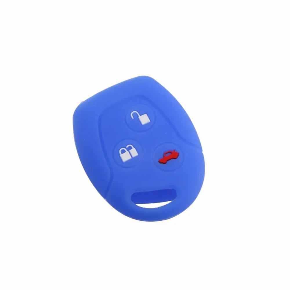 Funda metálica para Llavero de Coche Funda de Silicona para Llave de para Ford, para Focus, para Mondeo, para Festiva, para Fusion, para Fiesta KA MK4, con Mando a Distancia de 3 Botones.(White)