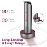 PRITECH Bikini Trimmer for Women - Rechargeable Pubic Hair Trimmer Women for Sensitive Skin, Wet & Dry Use, Pain-Free Electric Razor&Shaver with Standing Recharge Dock, Ideal Gift, Slate Grey - Image 5