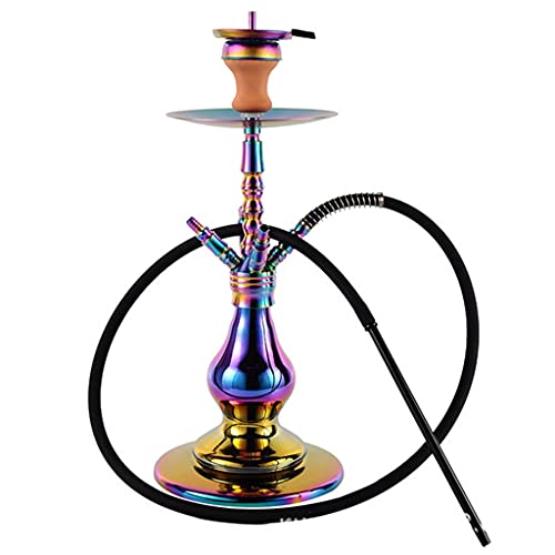 Araber Luxus 23,6" Arabische Shisha Set mit 1 Schlauch Glas Shisha-Kit Mit Shisha Zubehör (Galvanisieren Bunt)