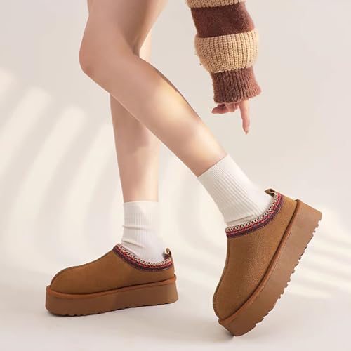 Women's Slippers Indoor & Outdoor Plush Lined Sneakers, Mini Slippers With Non-Slip Suede Ankle Boots3