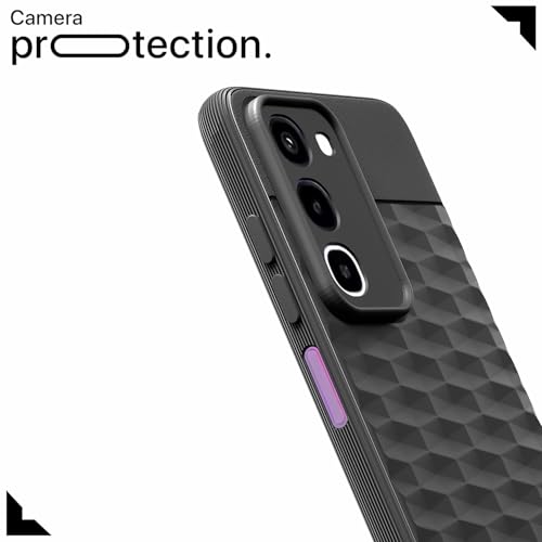 Image of Pikkme Back Cover for Realme P4R 5G Camera Protection 3D Hexa Cube Design Silicone Protective Bumper Case (Black)
