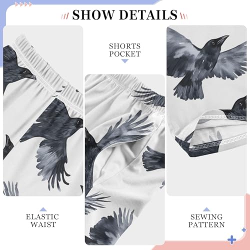 Pajama Pants Black Birds PJ Bottoms Sleepwear Lounge Sleep Pant with Pockets4